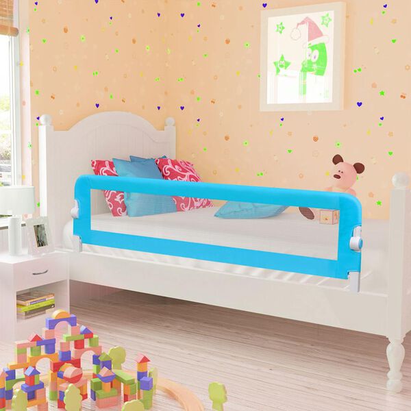 vidaXL Barrière de sécurité de lit d'enfant Bleu 120x42 cm Polyester