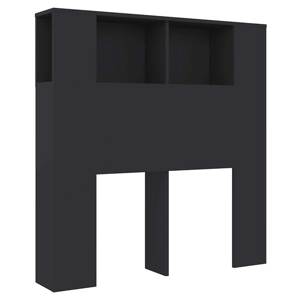 vidaXL Armoire de tête de lit Noir 100x18,5x102,5 cm