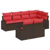 vidaXL Ensemble de canap&eacute; de jardin Marron polyrotin