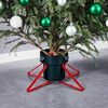 vidaXL Support de sapin de No&euml;l Vert et rouge 46x46x19 cm