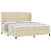vidaXL Lit &agrave; ressorts avec t&ecirc;te de lit Cr&egrave;me 200 x 200 cm tissu