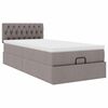vidaXL Lit ottoman avec matelas taupe 100x200 cm tissu