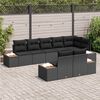 vidaXL Ensemble de canap&eacute; de jardin avec coussin 8 pcs Noir Polyrotin