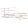vidaXL Salon de jardin 4 pcs blanc bois de pin massif