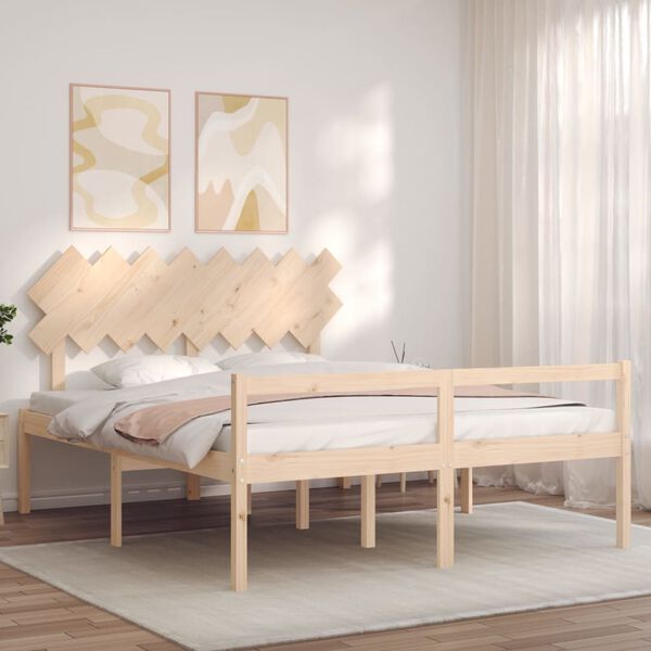 vidaXL Lit pour personne &acirc;g&eacute;e sans matelas 160x200 cm bois massif
