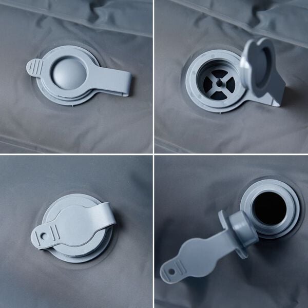 vidaXL Matelas de camping autogonflant avec oreillers 2 personnes gris