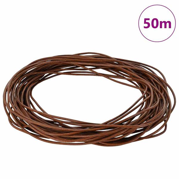 vidaXL Corde en Cuir Marron Clair Ø1,5 mm x 50 m Cuir