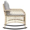vidaXL Chaise à bascule de jardin avec coussins beige résine tressée