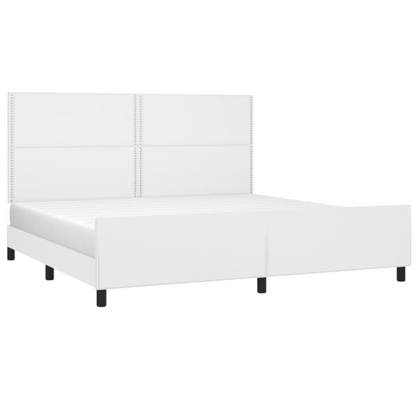 vidaXL Cadre de lit sans matelas blanc 200x200 cm similicuir