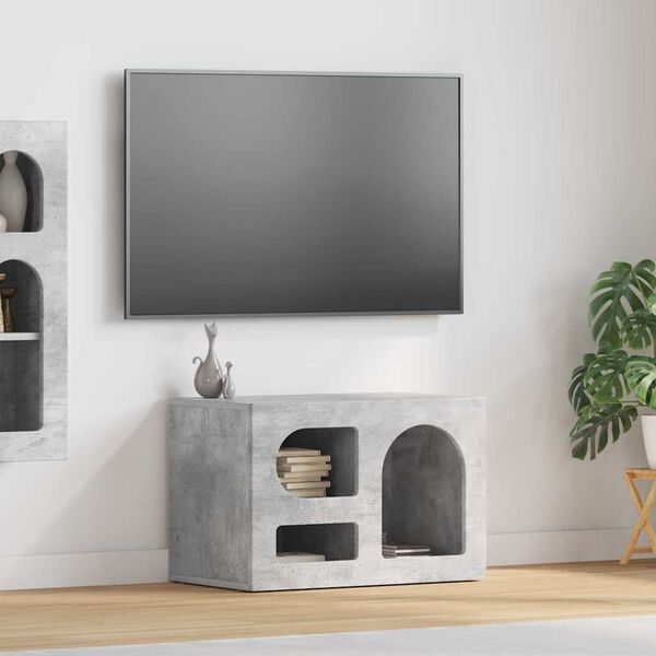 vidaXL Meuble TV Gris b&eacute;ton 60 x 35 x 40 cm Bois d'ing&eacute;nierie