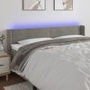 vidaXL T&ecirc;te de lit &agrave; LED Gris clair 203x16x78/88 cm Velours
