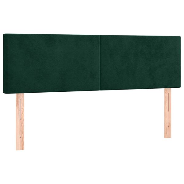 vidaXL T&ecirc;tes de lit Vert fonc&eacute; 144x5x78/88 cm Velours