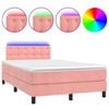 vidaXL Sommier &agrave; lattes de lit avec matelas et LED Rose 120x200cm