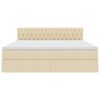 vidaXL Lit avec rangement et matelas avec matelas Cr&egrave;me 180 x 200 cm