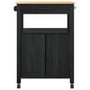 vidaXL Chariot de cuisine Uni Noir 88,5 x 40 x 60 cm