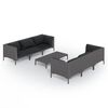 vidaXL Salon de jardin 7 pcs avec coussins R&eacute;sine tress&eacute;e Gris fonc&eacute;