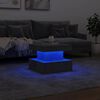 vidaXL Table basse avec lumières LED gris béton 50x50x40 cm
