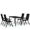 vidaXL Ensemble &agrave; manger de jardin 5 pcs Noir