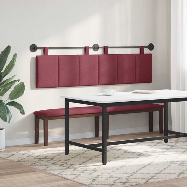 vidaXL T&ecirc;te de lit suspendue Ray&eacute; Bordeaux 170 x 55 x 5 cm tissu