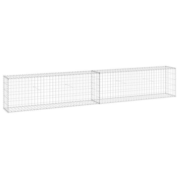 vidaXL Mur en gabion avec couvercles Acier galvanisé 300x30x50 cm