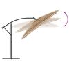 vidaXL Parasol de jardin avec LED et m&acirc;t en acier marron 269x269x235cm
