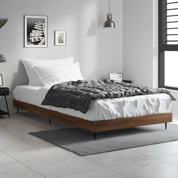 vidaXL Cadre de lit sans matelas ch&ecirc;ne marron 100x200 cm