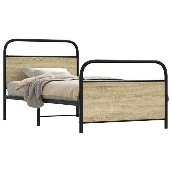 vidaXL Cadre de lit sans matelas 90x200cm ch&ecirc;ne sonoma bois ing&eacute;nierie
