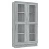 vidaXL Armoire &agrave; vitrine Sonoma gris 82,5x30,5x150cm Bois d'ing&eacute;nierie