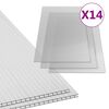 vidaXL Feuilles de polycarbonate 14 pcs 4 mm 121x60 cm