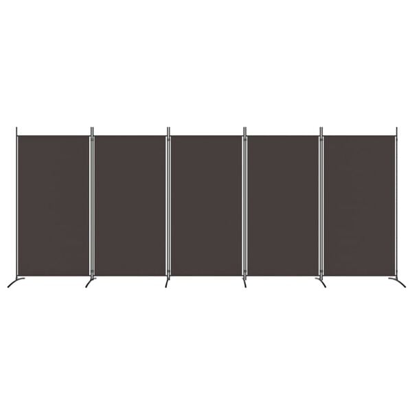 vidaXL Cloison de séparation 5 panneaux Marron 433x180 cm Tissu