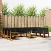 vidaXL Ensemble de canap&eacute;s d'ext&eacute;rieur 11 pcs Naturel et Noir