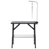 vidaXL Table de toilettage réglable de chiens avec 1 boucle et panier