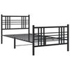 vidaXL Cadre de lit m&eacute;tal sans matelas avec pied de lit noir 100x190cm