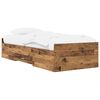 vidaXL Cadre de lit avec rangement avec tiroir Bois ancien 80 x 200 cm
