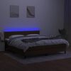 vidaXL Sommier &agrave; lattes de lit matelas et LED Marron fonc&eacute; 180x200cm