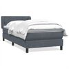 vidaXL Sommier &agrave; lattes de lit et matelas gris fonc&eacute; 100x210cm velours
