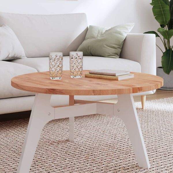 vidaXL Dessus de table &Oslash;80x2,5 cm rond bois massif de h&ecirc;tre