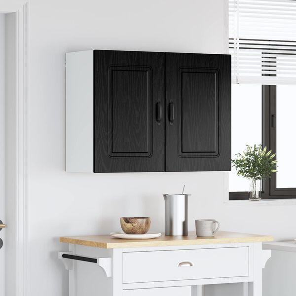 vidaXL Armoire de cuisine avec porte Kalmar Ch&ecirc;ne noir 80 x 31 x 60 cm