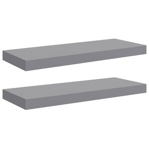 vidaXL &Eacute;tag&egrave;res murales flottantes 2 pcs Gris 60x23,5x3,8 cm MDF
