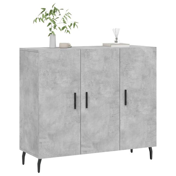 vidaXL Buffet gris b&eacute;ton 90x34x80 cm bois d'ing&eacute;nierie