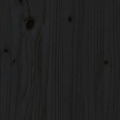 vidaXL Cadre de lit Noir Bois de pin massif 100x200 cm