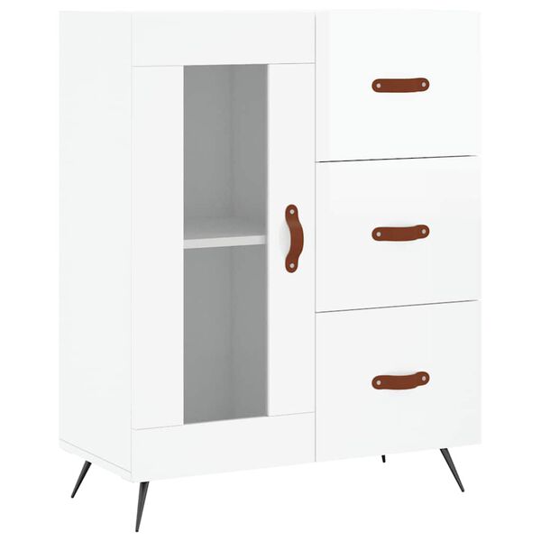 vidaXL Buffet Blanc brillant 69,5x34x90 cm Bois d'ingénierie