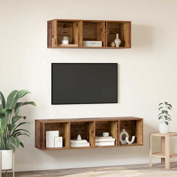 vidaXL Ensemble meuble TV 2 pcs Bois Ancien Bois d'ingénierie