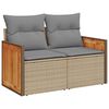 vidaXL Salon de jardin avec coussins 8 pcs beige r&eacute;sine tress&eacute;e acacia