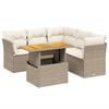 vidaXL Salon de jardin avec coussins 5 pcs beige r&eacute;sine tress&eacute;e