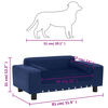 vidaXL Canap&eacute; pour chien Bleu 81x43x31 cm Peluche et similicuir