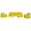 vidaXL Ensemble de canap&eacute;s 4 pcs avec repose-pied jaune clair tissu