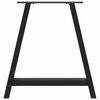 vidaXL Pieds de table à manger en forme de A 2 pièces Noir 80 x (72-73) cm Acier