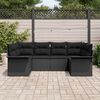 vidaXL Ensemble de canap&eacute; de jardin avec coussin 6 pcs Noir polyrotin