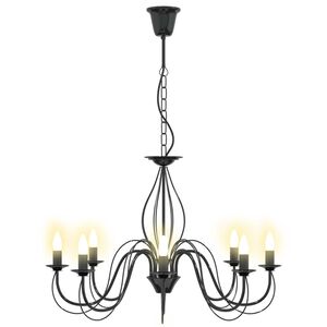 vidaXL Lustre r&eacute;glable E14 m&eacute;tal Noir &Oslash; 78 x 101 cm